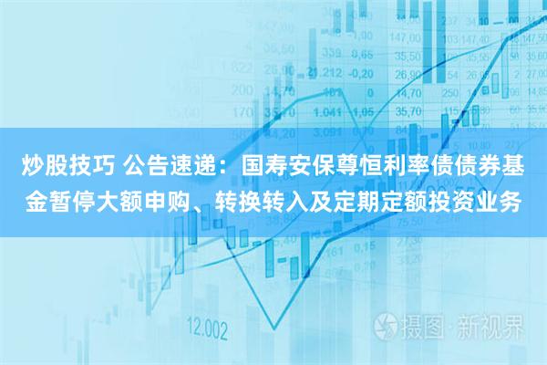炒股技巧 公告速递：国寿安保尊恒利率债债券基金暂停大额申购、转换转入及定期定额投资业务
