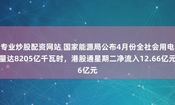专业炒股配资网站 国家能源局公布4月份全社会用电量达8205亿千瓦时，港股通星期二净流入12.66亿元